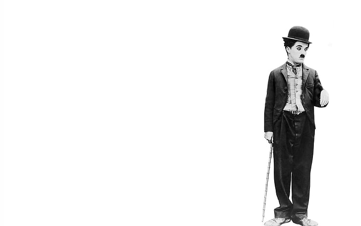 мужской черный костюм, Чарли Чаплин, HD обои