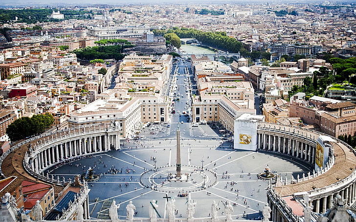 Basílica de San Pedro, Vaticano, Italia, paisaje urbano, arquitectura, edificio, Ciudad del Vaticano, Roma, Fondo de pantalla HD