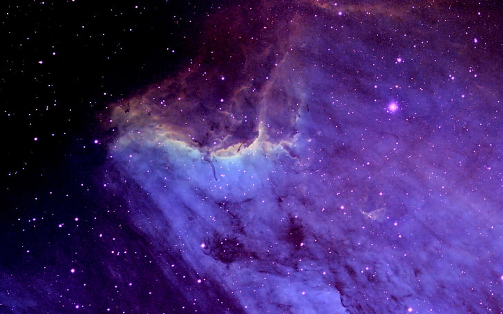 Туманность Пеликан 4K, фиолетовые и черные галактические обои, 3D, Космос, туманность, HD обои