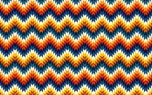 textile bleu, rouge et jaune, géométrie, motif, Fond d'écran HD HD wallpaper