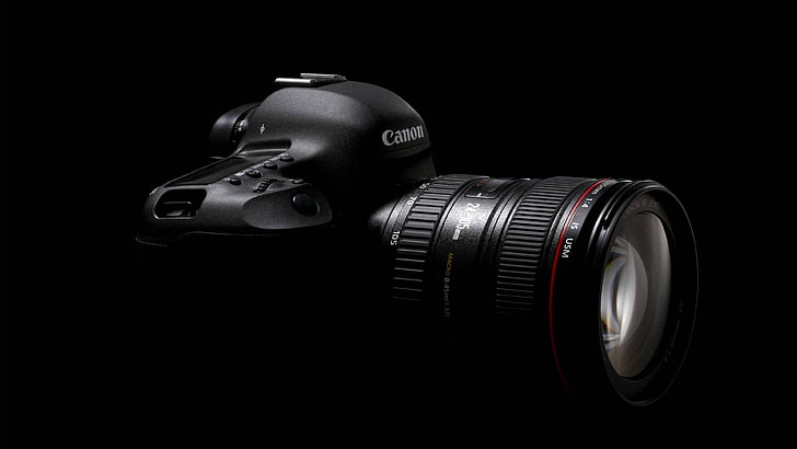 черная зеркальная фотокамера Canon, Canon EOS 5D Mark IV, обзор, CES 2017, 4k видео, распаковка, объектив, HD обои