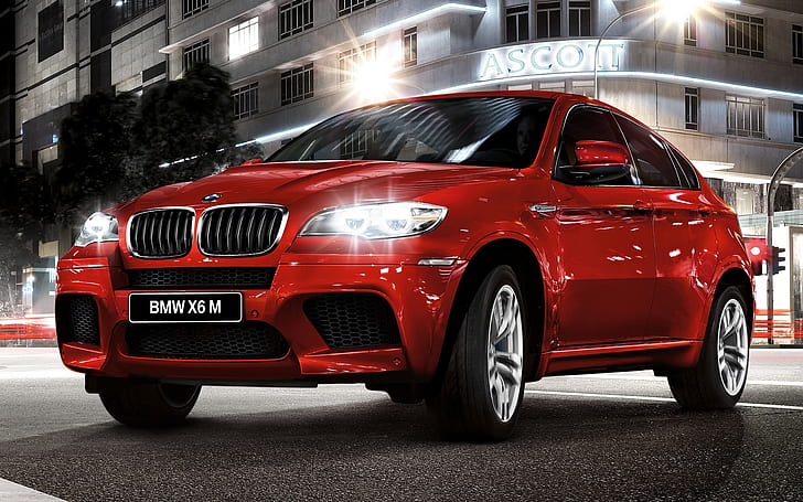 BMW X6 red car, red bmw x5 m, BMW, Red, Car, HD wallpaper