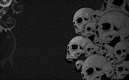 black, heavy, Metal, skulls, HD wallpaper HD wallpaper