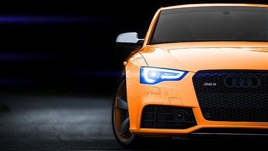 carro laranja, Audi, Audi RS5, HD papel de parede HD wallpaper