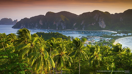 Île de Phi Phi Don, province de Krabi, mer d'Andaman, Thaïlande, Asie, Fond d'écran HD HD wallpaper