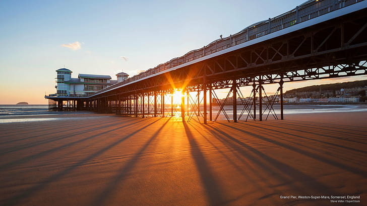 Grand Pier, Weston-Super-Mare, Somerset, England, Spring/Summer, HD wallpaper
