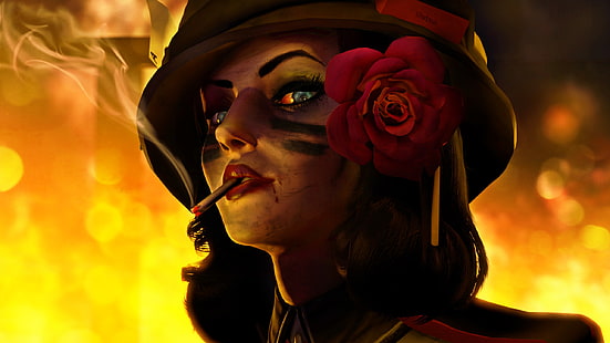 female soldier animated character, BioShock Infinite, artwork, video games, BioShock, HD wallpaper HD wallpaper