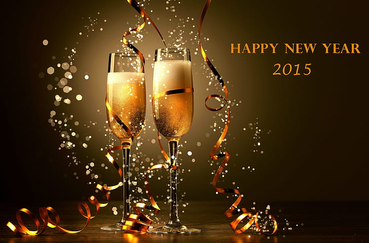 Happy New year 2015 champagne, happy new year 2015, new year 2015, new year, 2015, champagne, HD wallpaper
