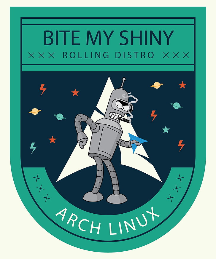 Archlinux, Bender, Futurama, Linux, logo, Fondo de pantalla HD, fondo de pantalla de teléfono
