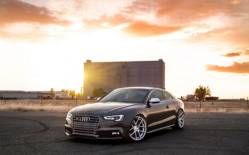 Audi S5 Car Wheels Tuning Front ، أودي كوبيه سوداء ، أودي ، عجلات ، ضبط ، أمامي، خلفية HD HD wallpaper