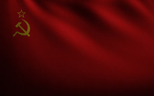 червен, флаг, СССР, сърп и чук, развяващ се, знамето на СССР, HD тапет HD wallpaper