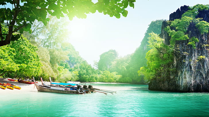 Симилански острови, 5k, 4k тапет, 8k, Тайланд, резервация, почивка, пътуване, ваканция, океан, плаж, планини, HD тапет