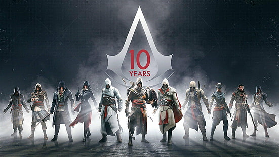 Assassins Creed Ubisoft Assassins Creed 10 лет, HD обои HD wallpaper