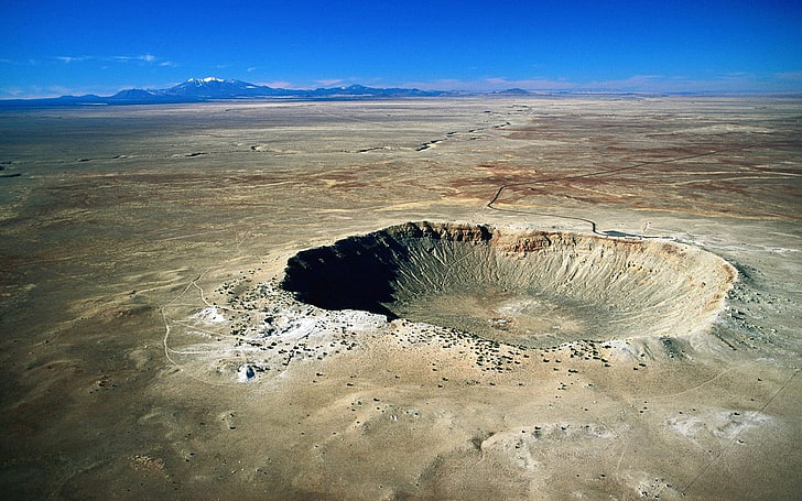 brown crater, crater, Arizona, landscape, USA, HD wallpaper
