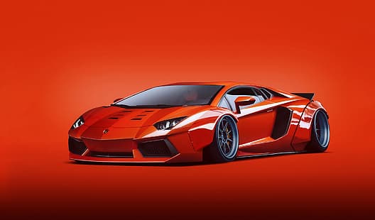  Lamborghini, Orange, LP700-4, Aventador, Liberty, Walk, HD wallpaper HD wallpaper