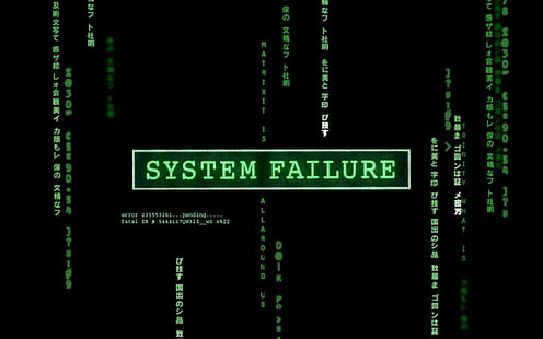 Fondo de pantalla digital de fallo del sistema, The Matrix, tipografía, texto, código, películas, fallo del sistema, Fondo de pantalla HD HD wallpaper