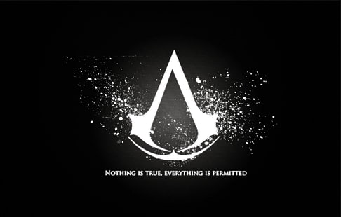 hiçbir şey gerçek metin değildir, Assassin's Creed, Logo, Alıntı, HD masaüstü duvar kağıdı HD wallpaper