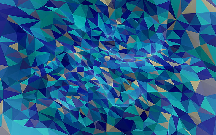 metaphysics, hampus, olsson, art, blue, polygon, pattern, HD wallpaper