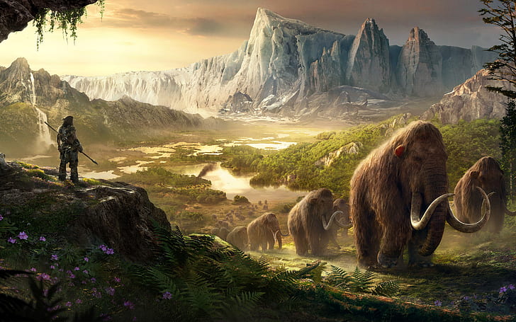 Takkar Mammoths Far Cry Primal, Primal, Takkar, Mammoths, HD wallpaper