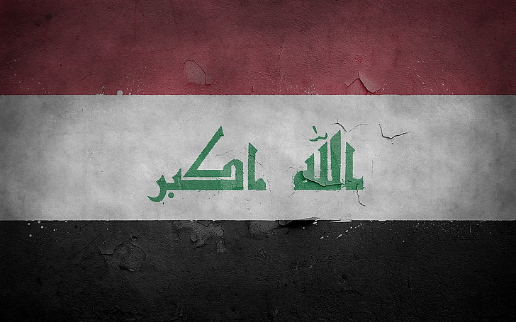 drapeau blanc, rouge et noir, drapeau, irak, texture, fond, symboles, surface, Fond d'écran HD