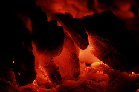 żar, popiół, ogień, ognisko, tlący się, Tapety HD HD wallpaper
