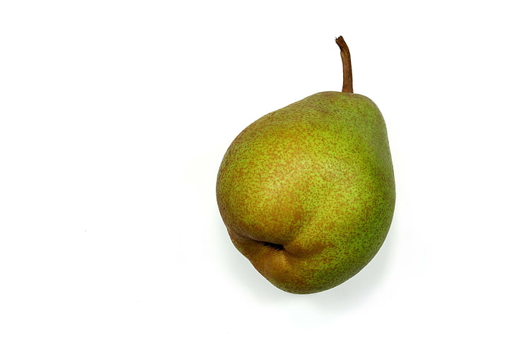 green and brown fruit, pear, stains, fruit, HD wallpaper