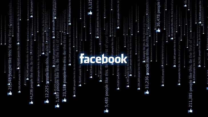 Facebook HD, facebook logosu, mavi, facebook, fütüristik, seviyor, matris, insanlar, yağmur, sosyal seviyor, HD masaüstü duvar kağıdı