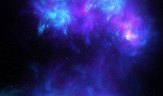 Фантастика, туманность, синий, фиолетовый, космос, HD обои HD wallpaper
