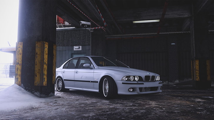 silberne Limousine, Auto, BMW, E 39, HD-Hintergrundbild