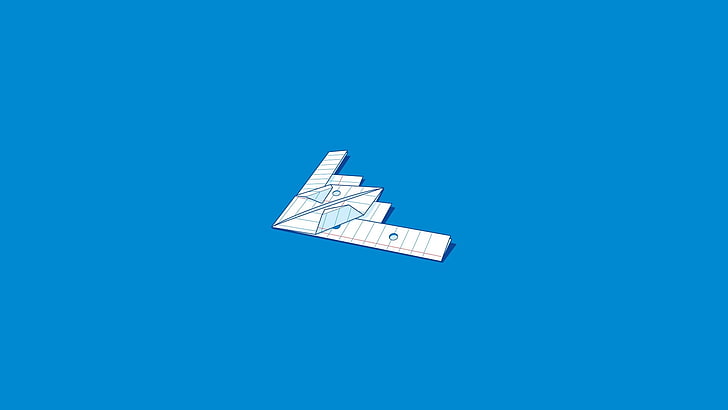 illustrazione bianca e blu, aeroplanini, senza filo, minimalismo, opera d'arte, Sfondo HD