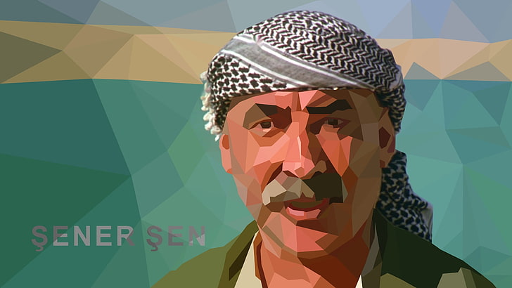 Senep Sen painting, digital art, Şener Şen, polygon art, HD wallpaper