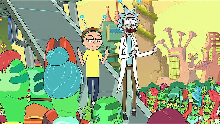 Rick och Morty, digital konst, tv-serier, utomjordingar, HD tapet