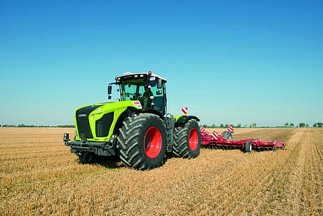fält, himlen, traktor, Claas, jordbruksmaskiner, Xerion 4000, HD tapet HD wallpaper