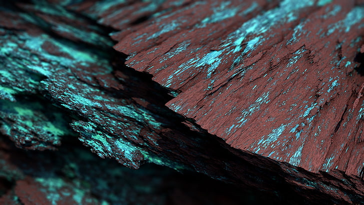 Mineral Prosedural, mineral, seni digital, karya seni, CGI, abstrak, pirus, Wallpaper HD