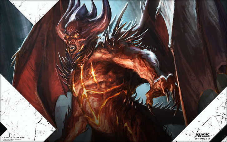 ilustrasi iblis, Sihir: The Gathering, sihir, iblis, iblis, Wallpaper HD