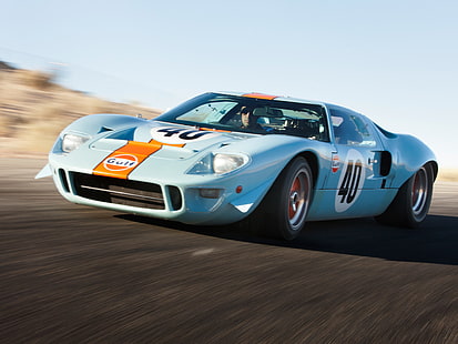 1968, classic, ford, gt40, gulf oil, le mans, race, racing, supercar, HD tapet HD wallpaper