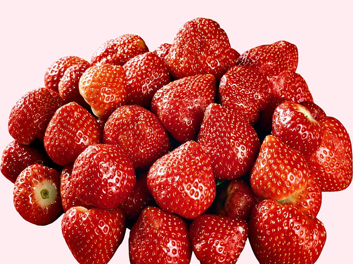 bunch of strawberries, strawberries, ripe, berry, red, HD wallpaper