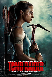 Tomb Raider тапет, Tomb Raider 2018, Alicia Vikander, Lara Croft, Tomb Raider, филми, HD тапет HD wallpaper
