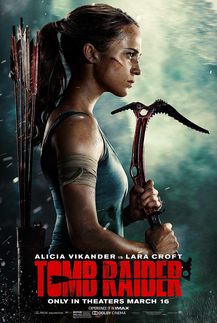 Tomb Raider, Tomb Raider 2018, Lara Croft, películas, Alicia Vikander, Fondo de pantalla HD, fondo de pantalla de teléfono