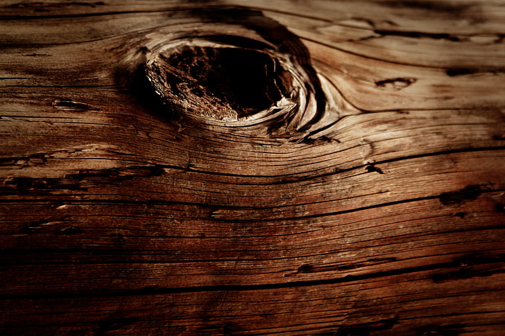 braune Holzoberfläche, Holz, Beschaffenheit, Makro, Natur, HD-Hintergrundbild