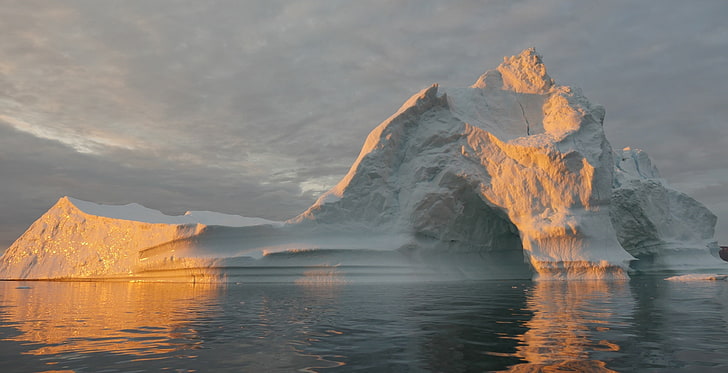 океан, айсберг, льдины, гренландия, HD обои