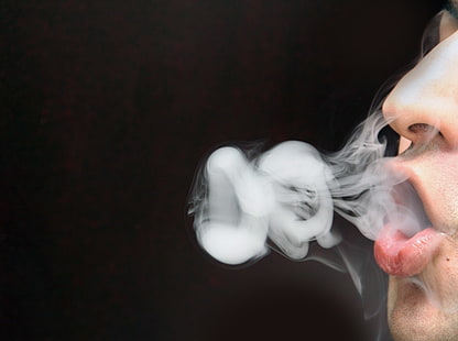 Rauchen, Dampf, Lippen, Nase, HD-Hintergrundbild HD wallpaper
