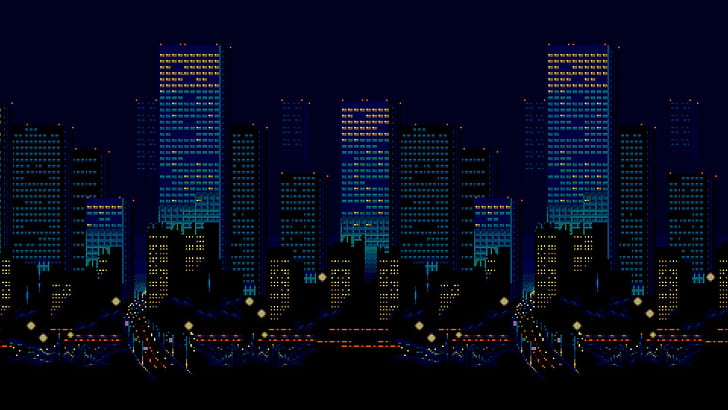 Pixelkunst 16-Bit-Sega-Straßen von Rage City, HD-Hintergrundbild