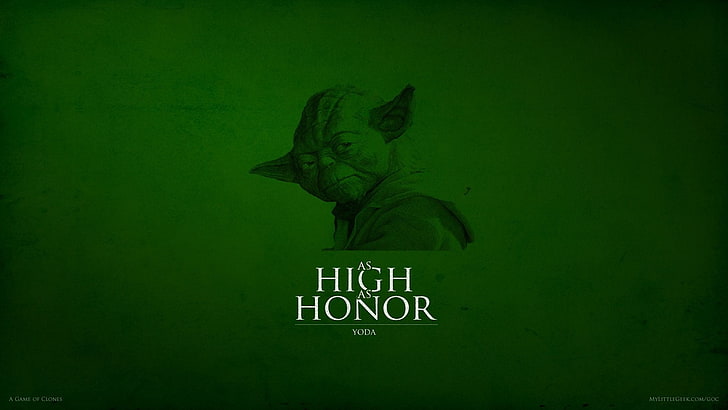 High as Honor Star Wars Master Yoda illustration, humor, Star Wars, House Arryn, Yoda, HD wallpaper