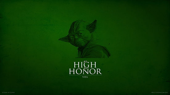 Högt som Honor Star Wars Master Yoda illustration, humor, Star Wars, House Arryn, Yoda, HD tapet HD wallpaper