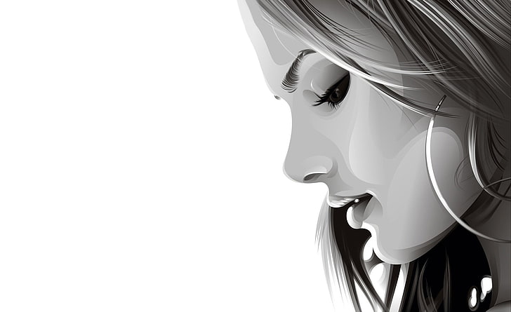 Gadis Mimpi, ilustrasi wajah wanita, Aero, Seni Vektor, Wallpaper HD