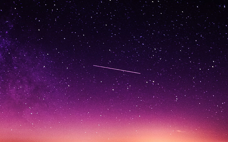 bintang, galaksi, malam, langit, gunung, ungu, merah, alam, ruang, Wallpaper HD