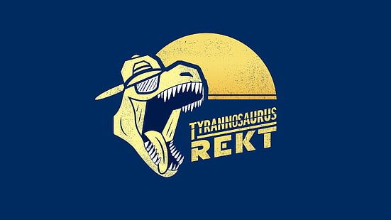Dinosaurier, Tyrannosaurus Rekt, Tyrannosaurus Rex, einfacher Hintergrund, HD-Hintergrundbild HD wallpaper