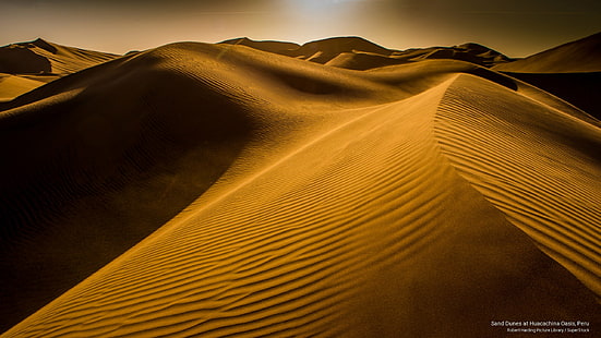 Dune di sabbia nell'oasi di Huacachina, Perù, Sud America, Sfondo HD HD wallpaper