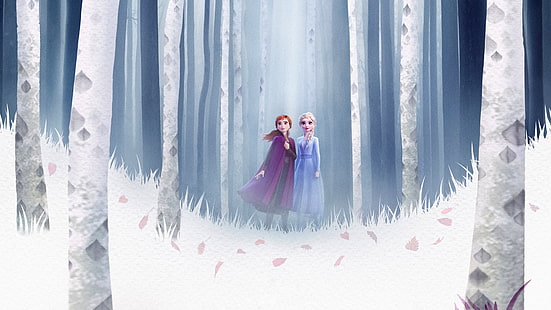 Movie, Frozen 2, Anna (Frozen), Elsa (Frozen), Frozen (Movie), HD tapet HD wallpaper